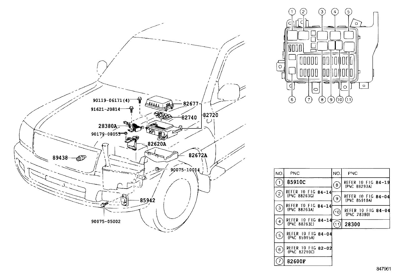 Схема датчики, предохранители, реле и блоки управления на TOYOTA LAND  CRUISER 100 HDJ1004041195