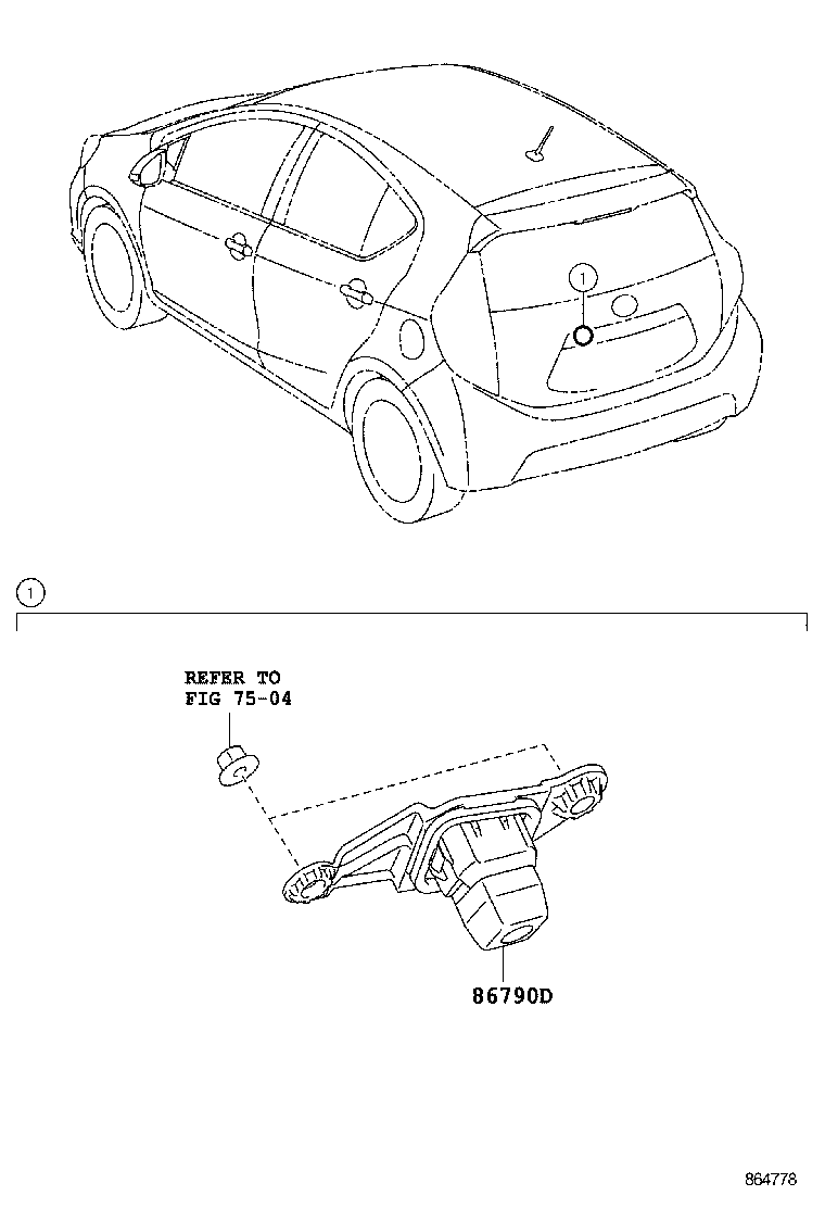 Схема камера заднего вида на TOYOTA AQUA NHP106336329